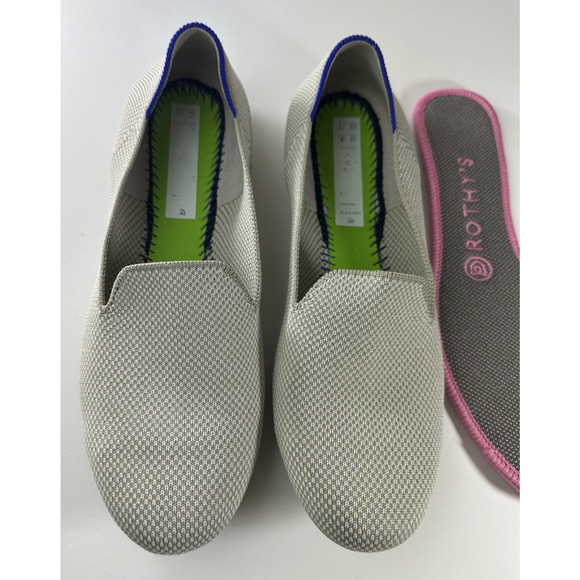 Rothy’s The Loafer Double Stitch Linen Tan Cream Slip On Shoes Women’s Size 8 - Picture 11 of 16